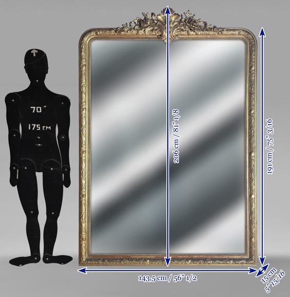 Large Regence style gilded trumeau surmounted by a palm leaf Large Regence style gilded trumeau surmounted by a palm leaf-8