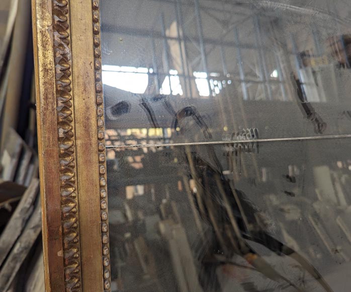 Large Louis XVI style gilded trumeau, mirror in two parts Large Louis XVI style gilded trumeau, mirror in two parts-2