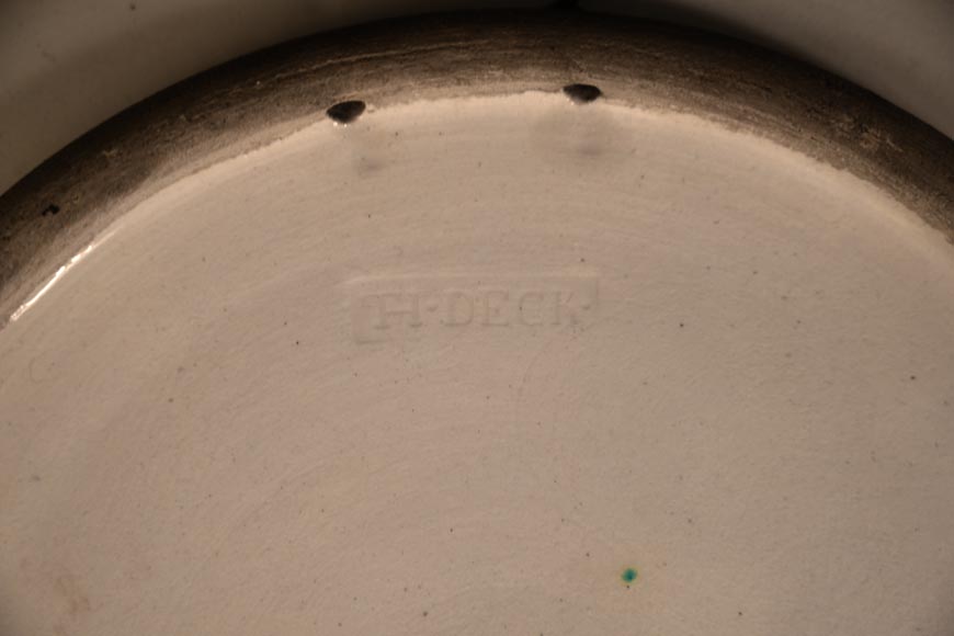 Théodore DECK, Decorative Dish in Glazed Ceramic with Poppy Flowers Théodore DECK, Decorative Dish in Glazed Ceramic with Poppy Flowers-8