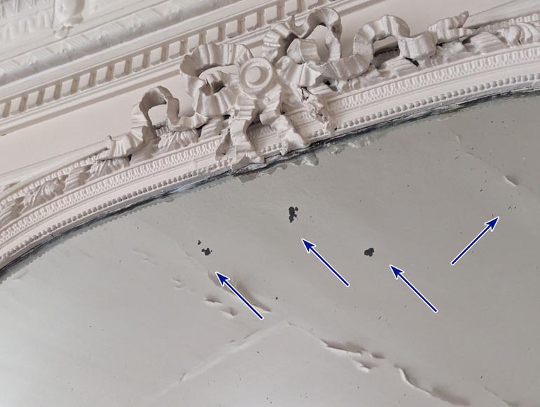 Louis XVI style trumeau with rounded mirror decorated with a ribbon Louis XVI style trumeau with rounded mirror decorated with a ribbon-2