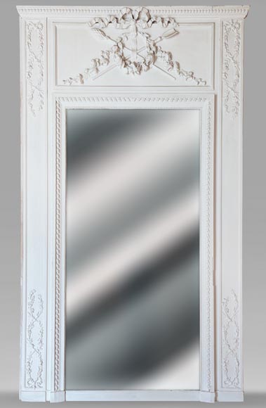 Small Louis XVI style trumeau with rose wreath Small Louis XVI style trumeau with rose wreath-0