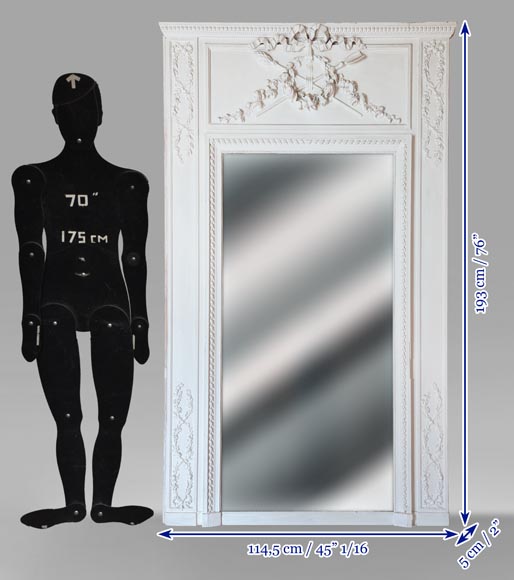 Small Louis XVI style trumeau with rose wreath Small Louis XVI style trumeau with rose wreath-6