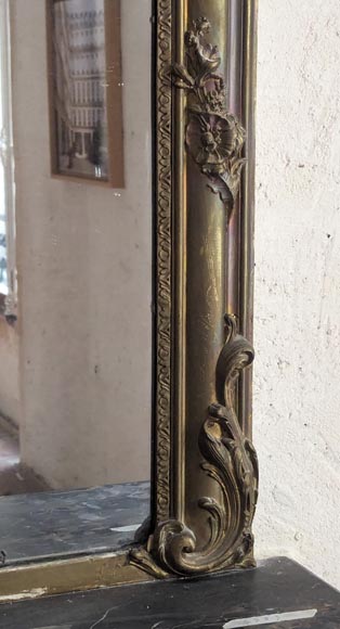 Louis XV style trumeau adorned with a palmette in gilded paint Louis XV style trumeau adorned with a palmette in gilded paint-4