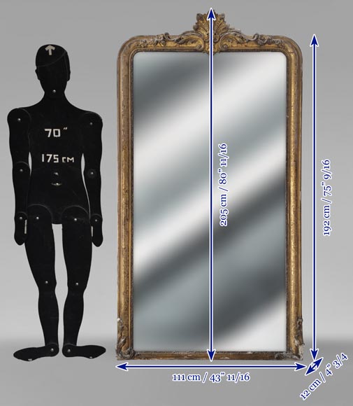 Louis XV-style gilded trumeau with engraved decoration Louis XV-style gilded trumeau with engraved decoration-7