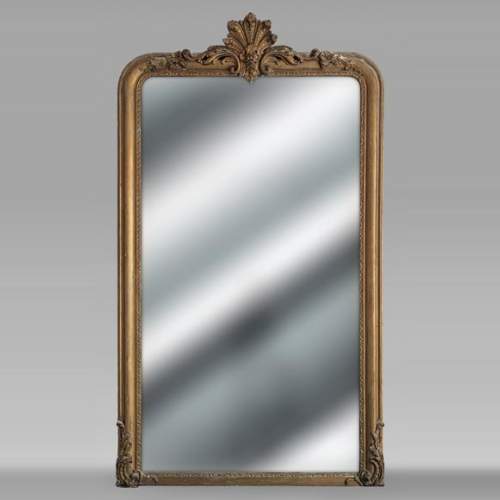 Louis XV style palmette trumeau painted in bronzin