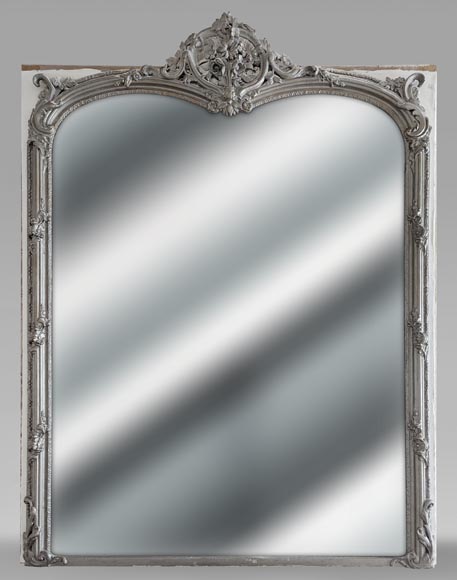 Large Louis XV style trumeau with openwork floral decoration Large Louis XV style trumeau with openwork floral decoration-0