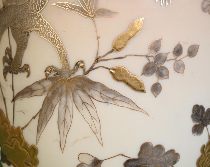 Jules Barbe for Thomas Webb (attributed to), Japanese-style Vase with Dragons, late 19th Century Jules Barbe for Thomas Webb (attributed to), Japanese-style Vase with Dragons, late 19th Century -8