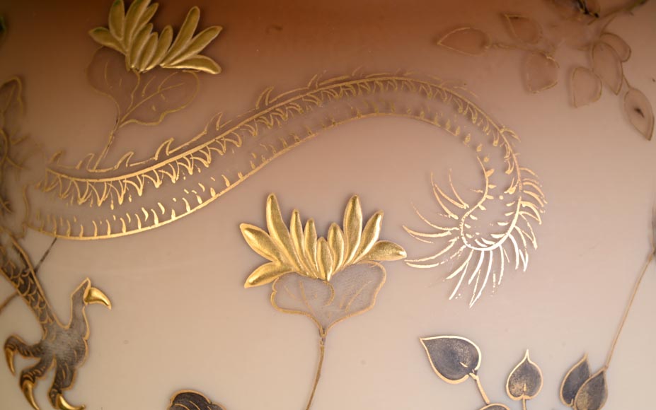 Jules Barbe for Thomas Webb (attributed to), Japanese-style Vase with Dragons, late 19th Century Jules Barbe for Thomas Webb (attributed to), Japanese-style Vase with Dragons, late 19th Century -12