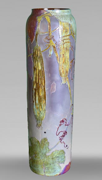 Clain & Perrier - Glass Paste Vase Decorated With Coloquintes, Circa 1900 Clain & Perrier - Glass Paste Vase Decorated With Coloquintes, Circa 1900-0