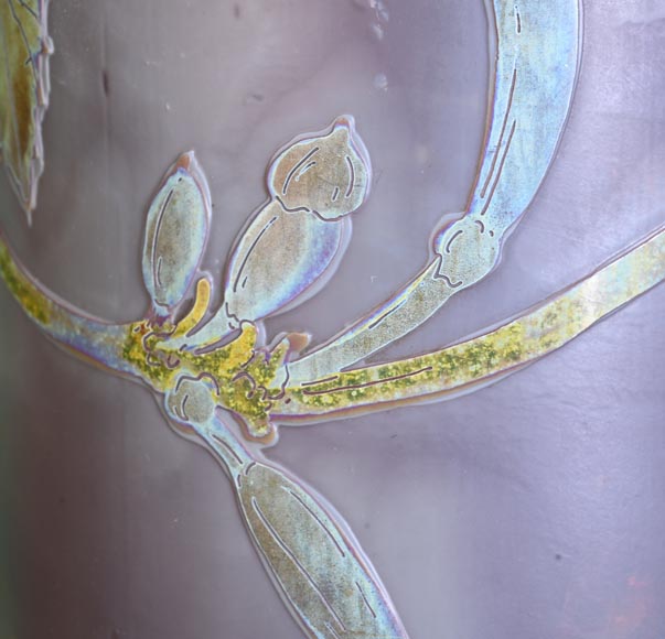 Clain & Perrier - Glass Paste Vase Decorated With Coloquintes, Circa 1900 Clain & Perrier - Glass Paste Vase Decorated With Coloquintes, Circa 1900-10