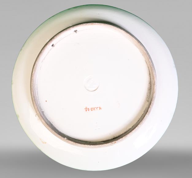 Théodore DECK, Dish decorated with iridescent bird and insects, circa 1880-1900 Théodore DECK, Dish decorated with iridescent bird and insects, circa 1880-1900-9