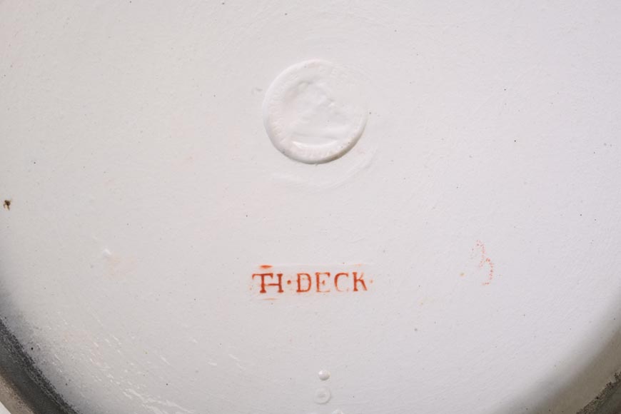 Théodore DECK, Dish decorated with iridescent bird and insects, circa 1880-1900 Théodore DECK, Dish decorated with iridescent bird and insects, circa 1880-1900-10