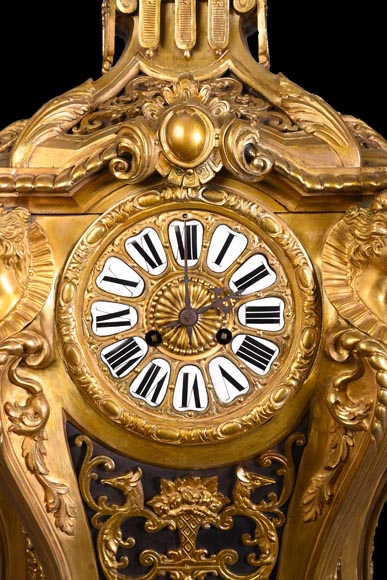 H&F Paris, Cartel with Four Espagnolette Figures, 19th Century H&F Paris, Cartel with Four Espagnolette Figures, 19th Century-2