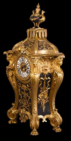 H&F Paris, Cartel with Four Espagnolette Figures, 19th Century H&F Paris, Cartel with Four Espagnolette Figures, 19th Century-9