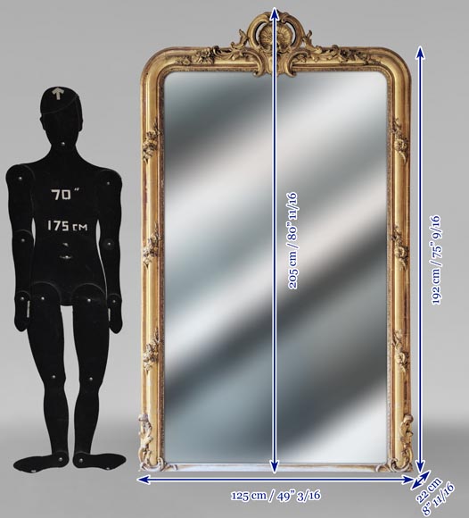 Napoleon III-style gilded trumeau with openwork shells Napoleon III-style gilded trumeau with openwork shells-7