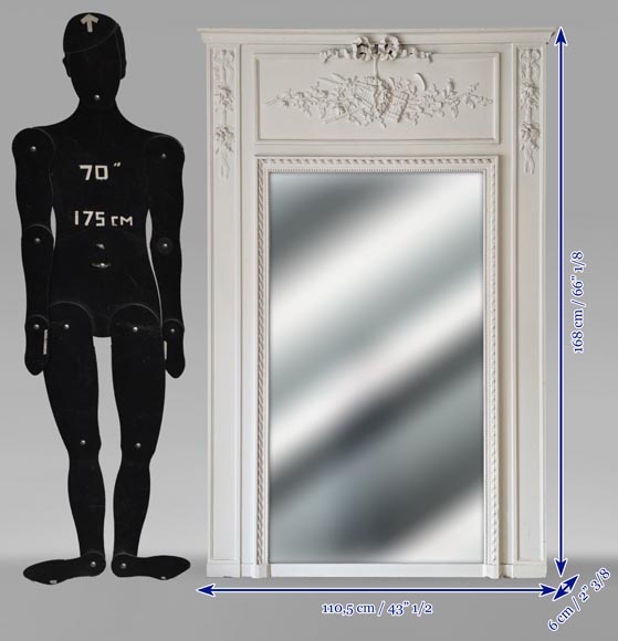 Louis XVI style trumeau decorated with musical instruments Louis XVI style trumeau decorated with musical instruments-7