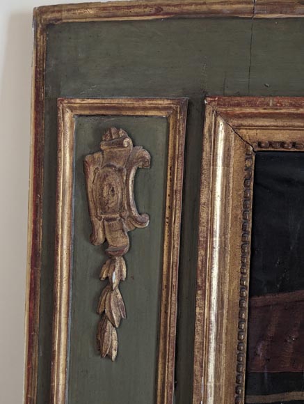 Louis XVI period trumeau decorated with an oil on canvas depicting a river bank Louis XVI period trumeau decorated with an oil on canvas depicting a river bank-1