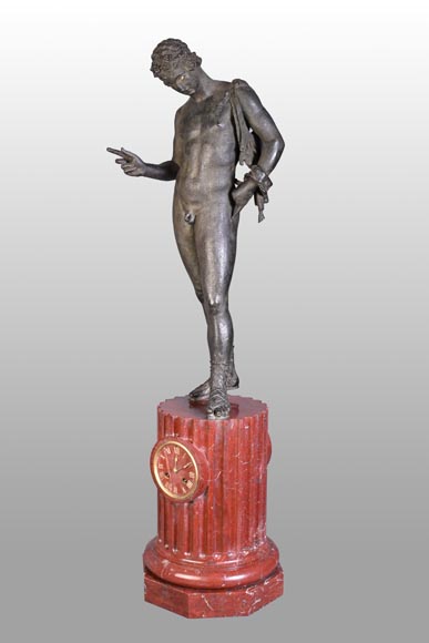 Parisian Clockmaker, Clock with “Narcissus” of Pompeii, late 19th Century Parisian Clockmaker, Clock with “Narcissus” of Pompeii, late 19th Century-2