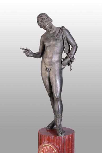 Parisian Clockmaker, Clock with “Narcissus” of Pompeii, late 19th Century Parisian Clockmaker, Clock with “Narcissus” of Pompeii, late 19th Century-3