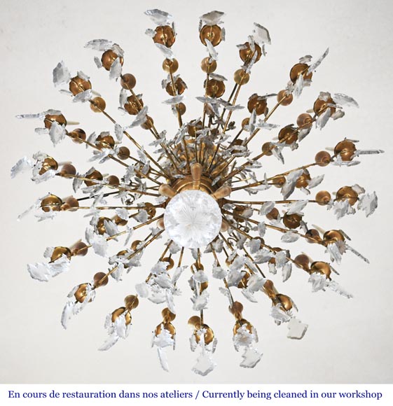 Twenty-four light-arm chandelier decorated with crystals-6