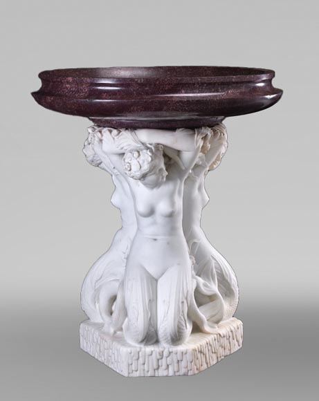 Jean-Jacques FEUCHÈRE (attributed to), Jardiniere with Three Tritonesses in Porphyry and Marble, first half of the 19th century Jean-Jacques FEUCHÈRE (attributed to), Jardiniere with Three Tritonesses in Porphyry and Marble, first half of the 19th century-4