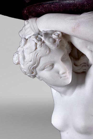 Jean-Jacques FEUCHÈRE (attributed to), Jardiniere with Three Tritonesses in Porphyry and Marble, first half of the 19th century Jean-Jacques FEUCHÈRE (attributed to), Jardiniere with Three Tritonesses in Porphyry and Marble, first half of the 19th century-7