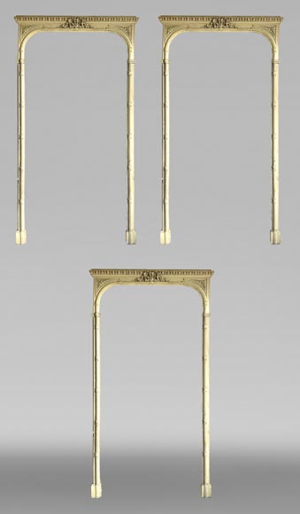 Set of Three Carved Wooden Curtain Boxes, Louis XVI Period Set of Three Carved Wooden Curtain Boxes, Louis XVI Period-0