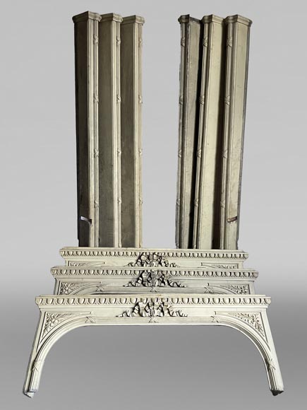 Set of Three Carved Wooden Curtain Boxes, Louis XVI Period Set of Three Carved Wooden Curtain Boxes, Louis XVI Period-1