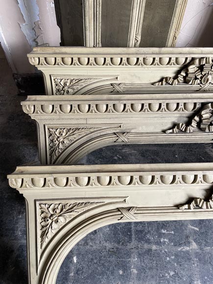 Set of Three Carved Wooden Curtain Boxes, Louis XVI Period Set of Three Carved Wooden Curtain Boxes, Louis XVI Period-4