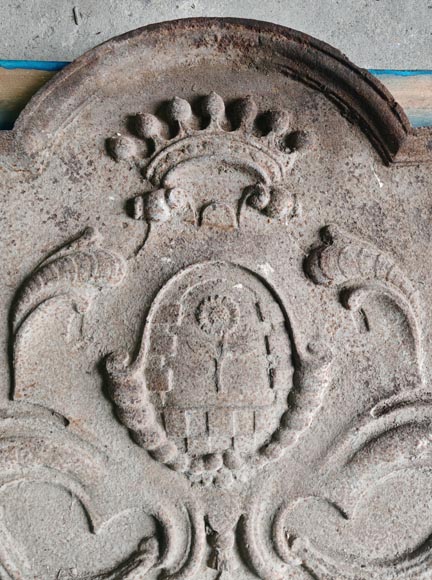 Large fireback with coat of arms dated 1709 Large fireback with coat of arms dated 1709-1