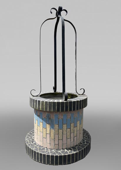 Well Decorated With Polychrome Ceramic Tiles, 1980s Well Decorated With Polychrome Ceramic Tiles, 1980s-0