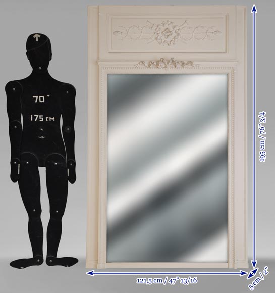 Louis XVI style trumeau decorated with a wreath of flowers Louis XVI style trumeau decorated with a wreath of flowers-8