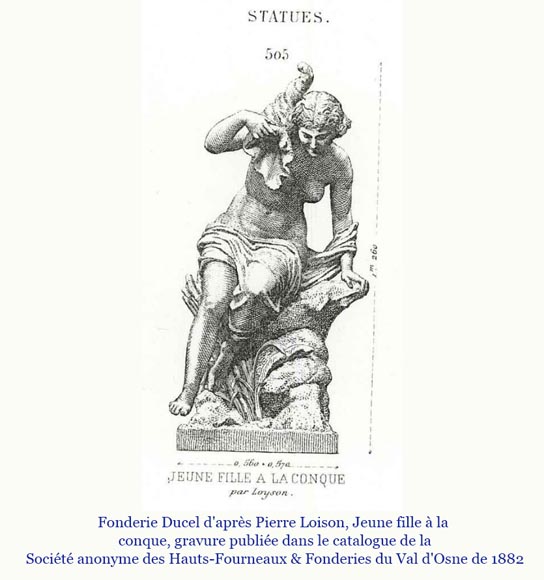 DUCEL Foundry after Pierre LOISON, Young Girl with a Conch, middle of the 19th century DUCEL Foundry after Pierre LOISON, Young Girl with a Conch, middle of the 19th century-20