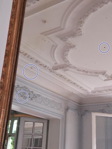 Gilded Louis XV style trumeau adorned with an openwork palmette Gilded Louis XV style trumeau adorned with an openwork palmette-7