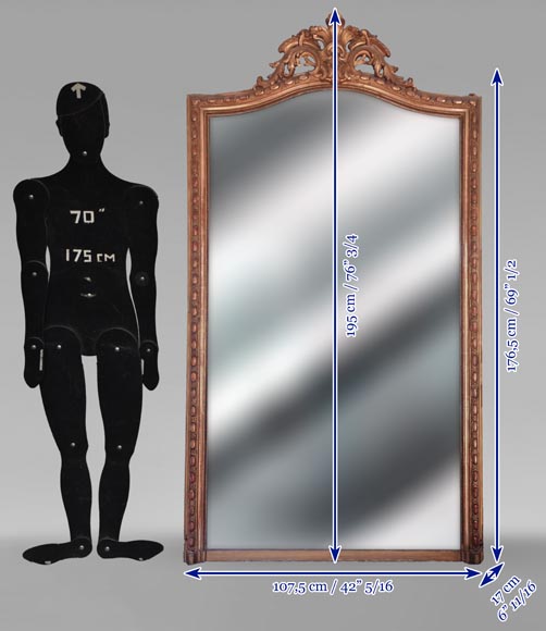 Gilded Louis XV style trumeau adorned with an openwork palmette Gilded Louis XV style trumeau adorned with an openwork palmette-8