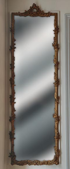 Pair of Napoleon III style mirrors decorated with garlands of flowers Pair of Napoleon III style mirrors decorated with garlands of flowers-1