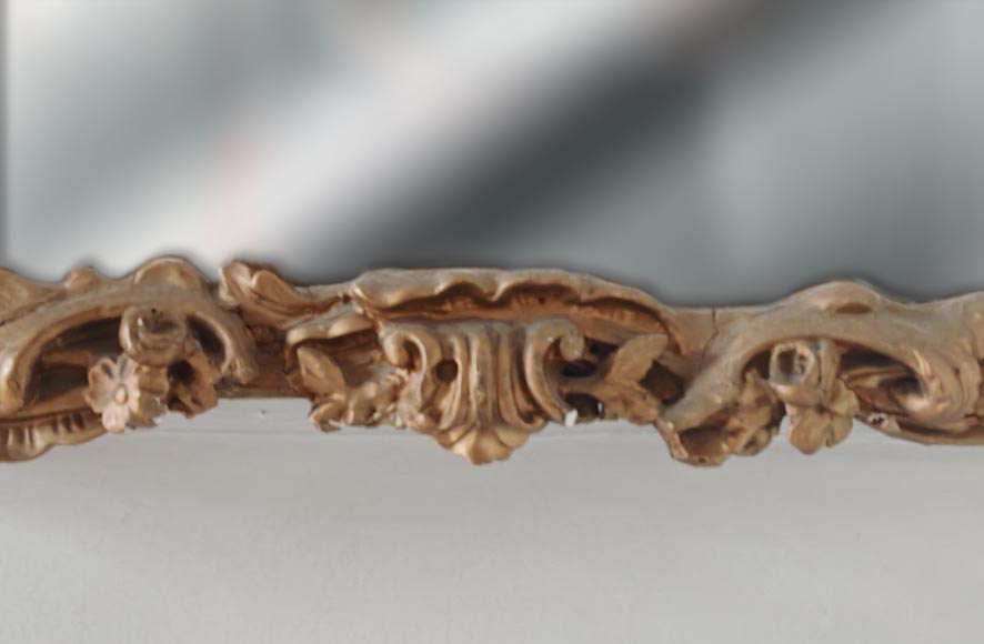 Pair of Napoleon III style mirrors decorated with garlands of flowers Pair of Napoleon III style mirrors decorated with garlands of flowers-11