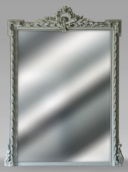 Louis XVI style trumeau richly decorated with a wreath of flowers Louis XVI style trumeau richly decorated with a wreath of flowers-0