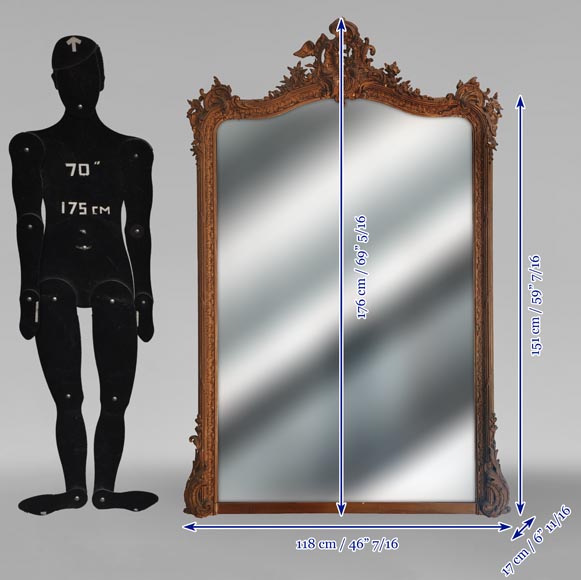 Louis XV-style trumeau with openwork shells, painted Louis XV-style trumeau with openwork shells, painted-5