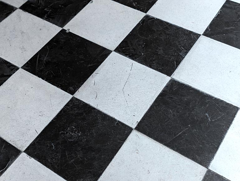Checkerboard floor in stone and black marble . Checkerboard floor in stone and black marble .-2
