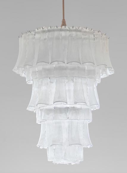 Glass petal chandelier, made in the 90s Glass petal chandelier, made in the 90s-0