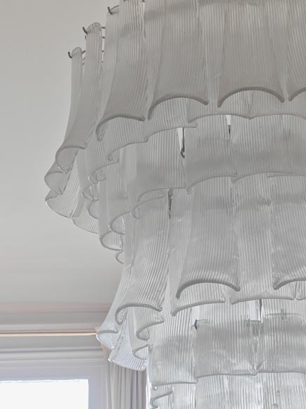 Glass petal chandelier, made in the 90s Glass petal chandelier, made in the 90s-4