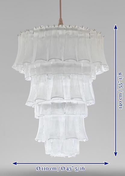 Glass petal chandelier, made in the 90s Glass petal chandelier, made in the 90s-8