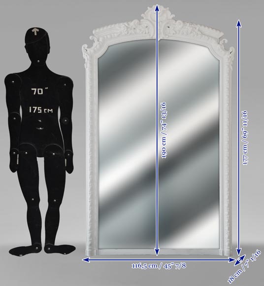 Regence style trumeau topped with a shell Regence style trumeau topped with a shell-7