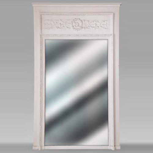 Louis XVI style trumeau decorated with a wreath of flowers