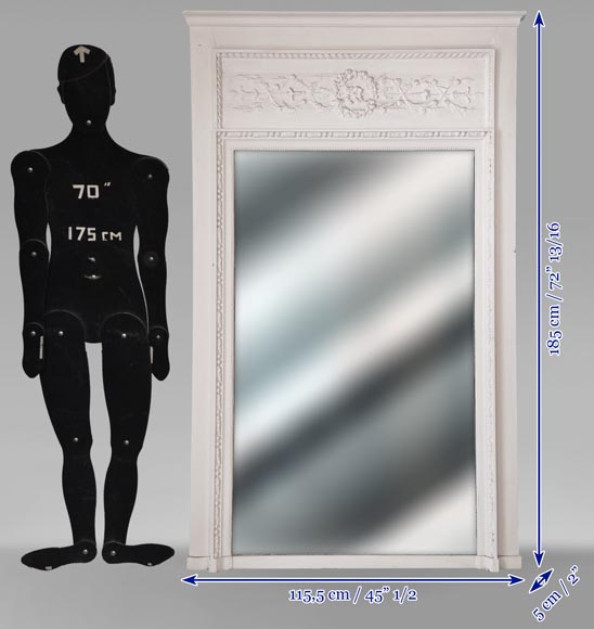 Louis XVI style trumeau decorated with a wreath of flowers Louis XVI style trumeau decorated with a wreath of flowers-6