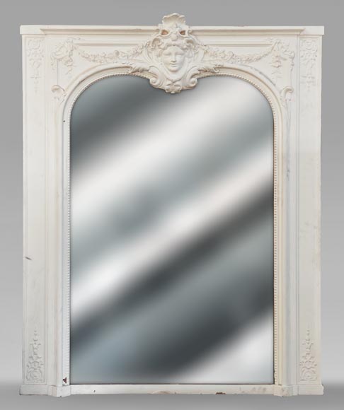 Napoleon III style trumeau surmounted by a woman's mask Napoleon III style trumeau surmounted by a woman's mask-0