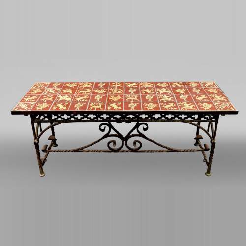Cast iron table in Neo-Gothic style, 19th century