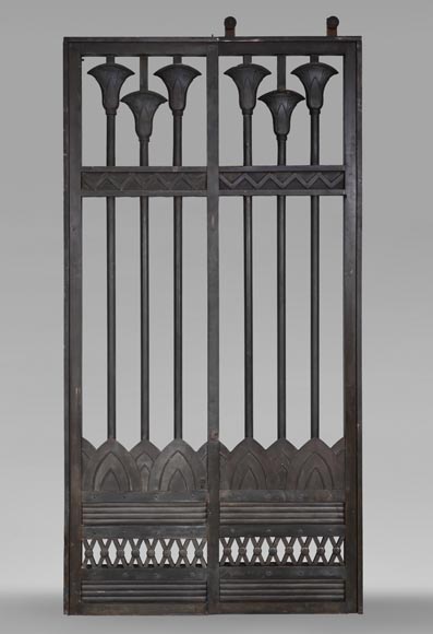 Sliding Gate with Egyptian-Inspired Design, circa 1880 Sliding Gate with Egyptian-Inspired Design, circa 1880-0