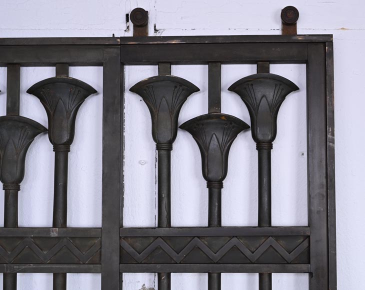 Sliding Gate with Egyptian-Inspired Design, circa 1880 Sliding Gate with Egyptian-Inspired Design, circa 1880-4